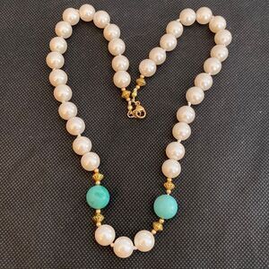 Stunning Pearl and Turquoise tone Necklace
